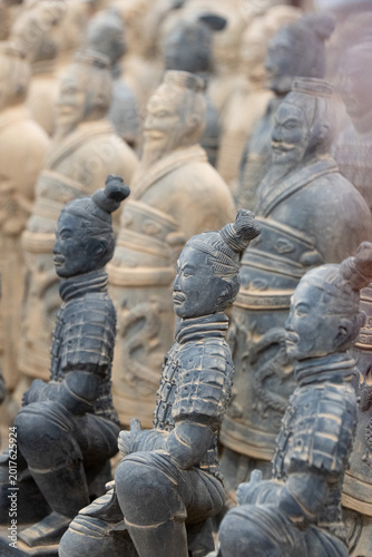 Replica soldiers of the terracotta army in Xi'An in China