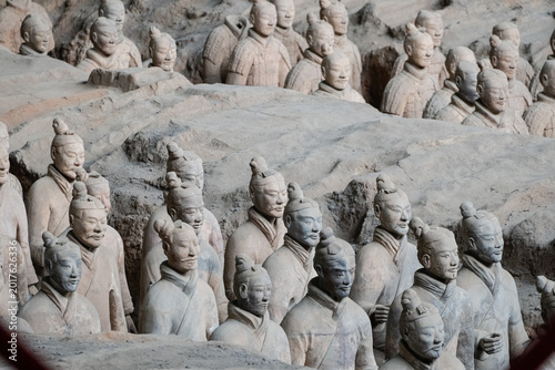 Part view of the terracotta army in Xian China, a travel destination