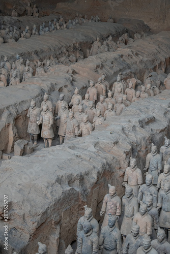 Thousands of clay warriors at the terracotta army in Xi'An, a must visit
