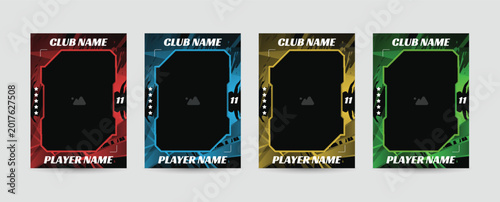 Φωτογραφία Sports cards with customizable club and player names in different colors