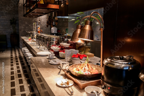 Bild auf Leinwand High-end buffet table at star-rated hotels