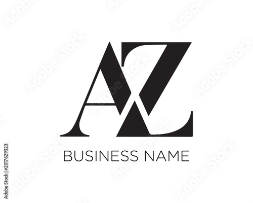 Modern Monogram Logo Design with Interconnected Letters A and Z in Bold Black Typography for Business Branding
