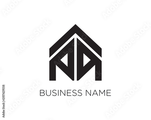 Modern Monochrome Letter AA Logo Design with Geometric Shapes and Minimalist Style for Business Branding