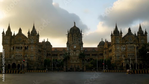 victoria station building in mumbai maharashtra timelapse.