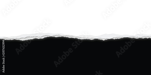 Foto Black and white paper with torn edges texture