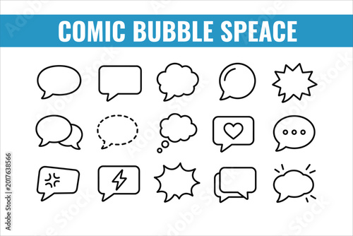 Tableau sur toile Collection of various comic speech bubbles and chat icons