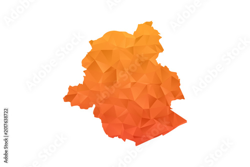 Valokuva Brussels Map - Polygon Style Vector Illustration in Orange Gradient, Low Poly Geometric Design, Isolated on White Background for Infographics and Education