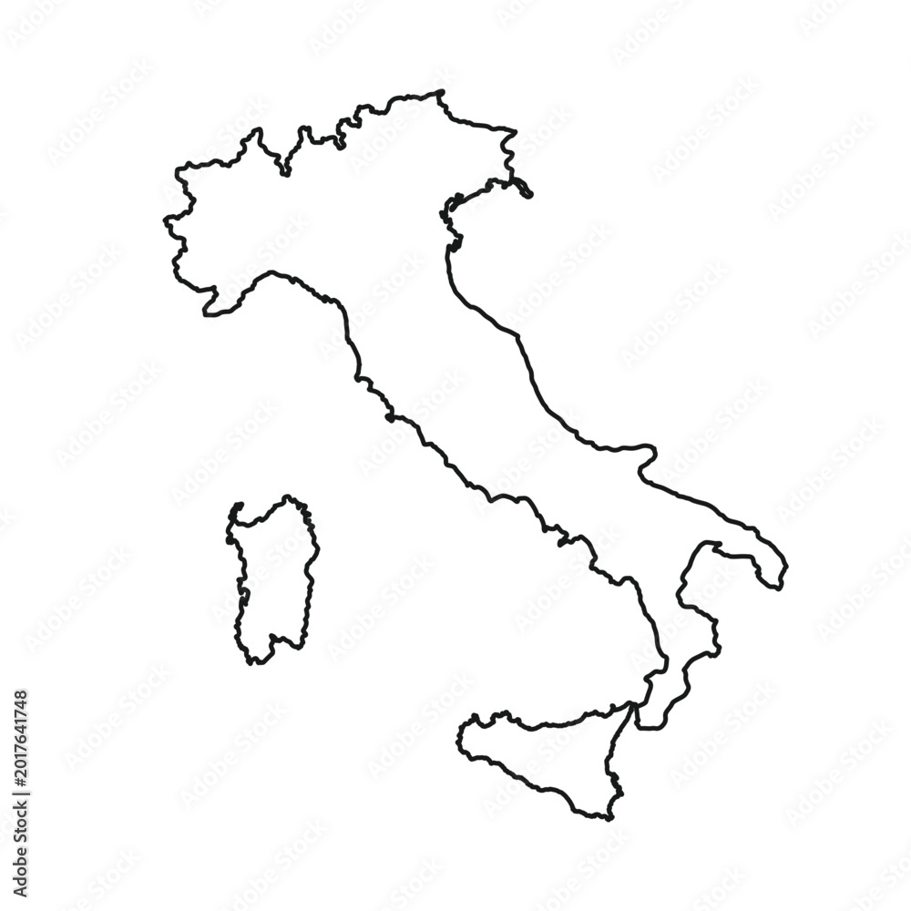 Fototapeta premium Italy map country border