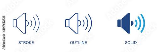 Cuadro en lienzo Audio icon with editable stroke, outline and solid styles