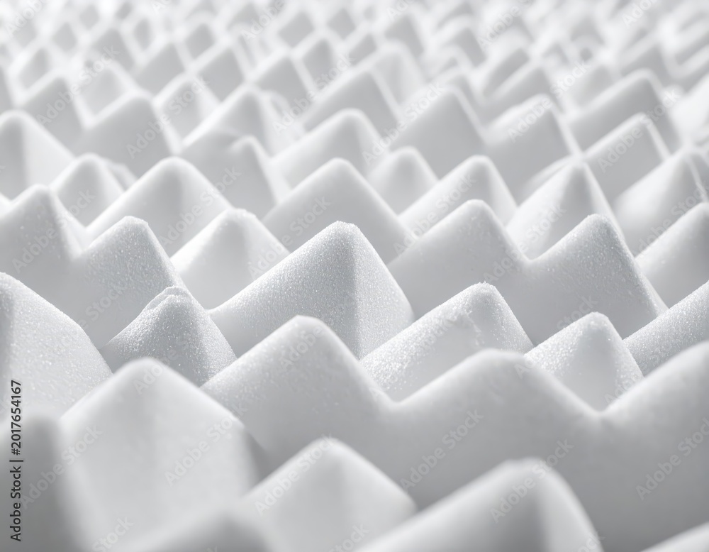 Obraz premium Abstract white textured surface with repeating peaks and valleys, soft focus background