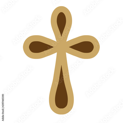 Quadro su tela Budded cross, a common christian symbol, suitable for religious designs, church materials, worship service graphics, faithbased publications, and easter projects