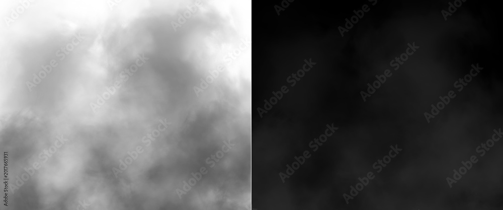 Fototapeta premium Atmospheric smoke and fog textures, black and white mist overlays, ethereal gray vapor clouds for cinematic design and photo editing