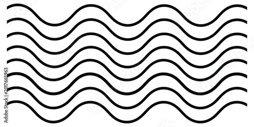 Set of thick black wave lines isolated on transparent backdrop for modern web and print graphics