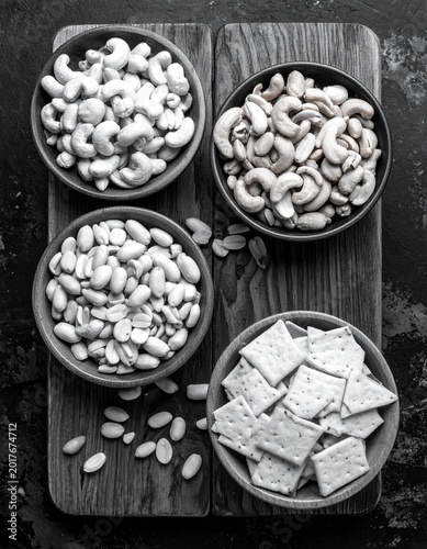 Nut and cracker bowls overhead