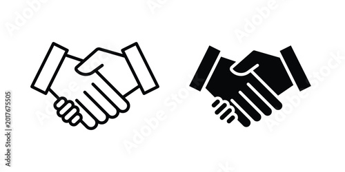 Handshake icon. Glyph solid icons collection. Line symbols