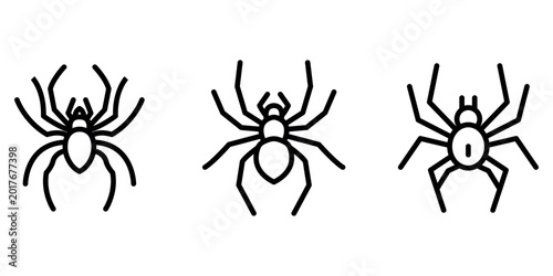 Obraz na płótnie spider outline or line icon design bundle.