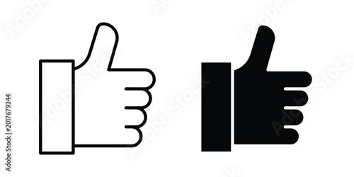 Tableau sur toile Like icon. Glyph solid icons collection. Line symbols