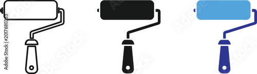 Foto Vertical Paint Roller Tool Vector Bundle for Home Renovation and Decor