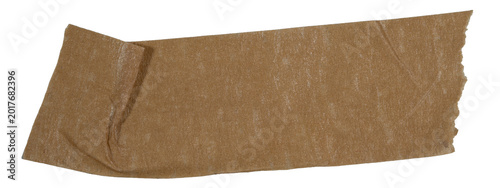 brown wrinkled torn craft paper washi tape and adhesive masking strips, paper tape for scrapbooking, decorative creative framing, isolated on transparent or white background png
