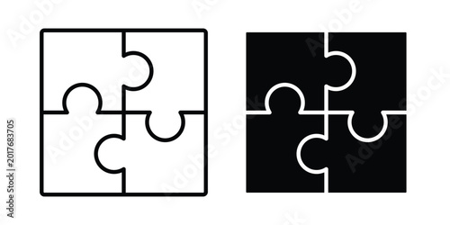 Puzzle piece icon. Glyph solid icons collection. Line symbols