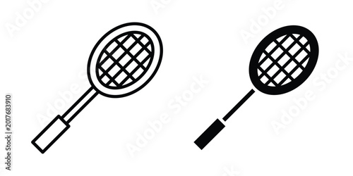 Racket icon. Glyph solid icons collection. Line symbols