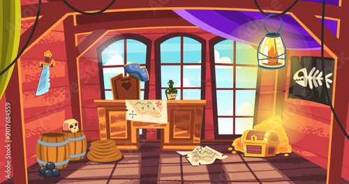 Tableau sur toile Pirate captain cabin