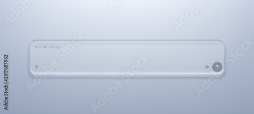 Tableau sur toile Liquid glass morphism search bar with input field