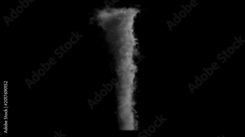 Isolated gray tornado - VFX element, 60 fps, 4K Pro Res with mask pass