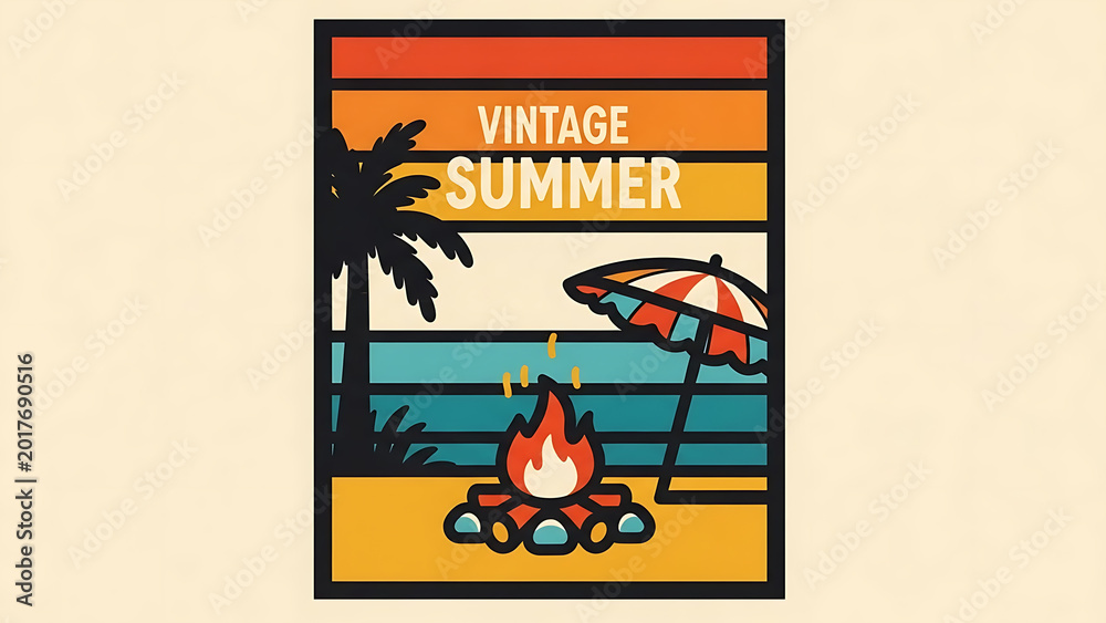 Obraz premium Vintage summer beach campfire isolated on a transparent background