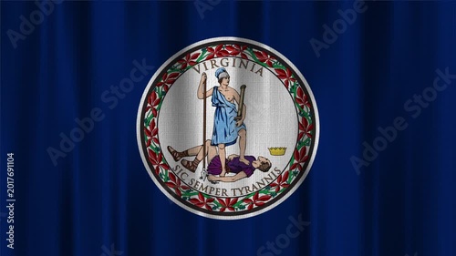 Virginia Flag Animation With Fabric Texture