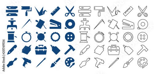 Foto Crafting and sewing tools for hobbies and DIY projects.