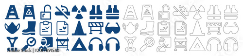 Foto Industrial work safety and construction sign icons.