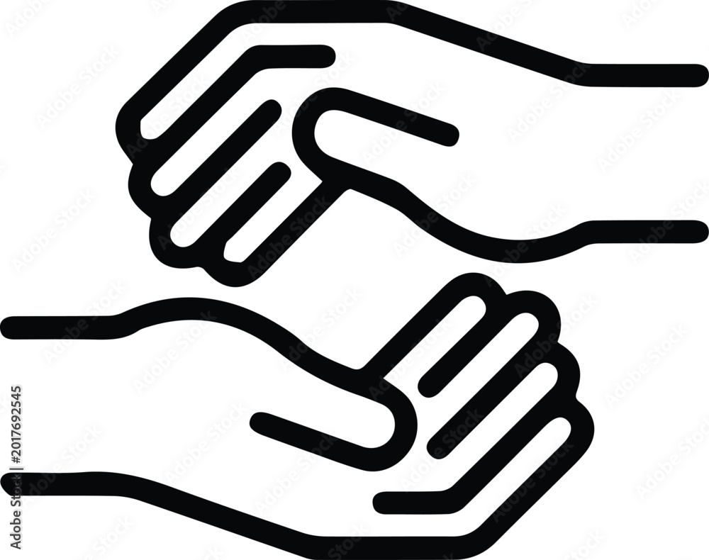 Obraz premium Helping Hand Support Icon