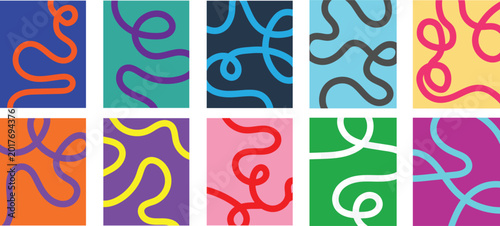 Canvastavla Vibrant abstract poster with flowing shapes in warm colors featuring colorful