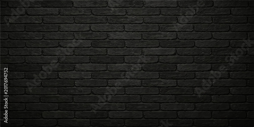 Bold Black Brick Wall Vector with Rough Surface for Modern Rustic Design and Architectural Projects