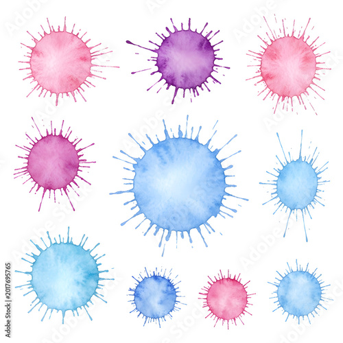 set of blue blots