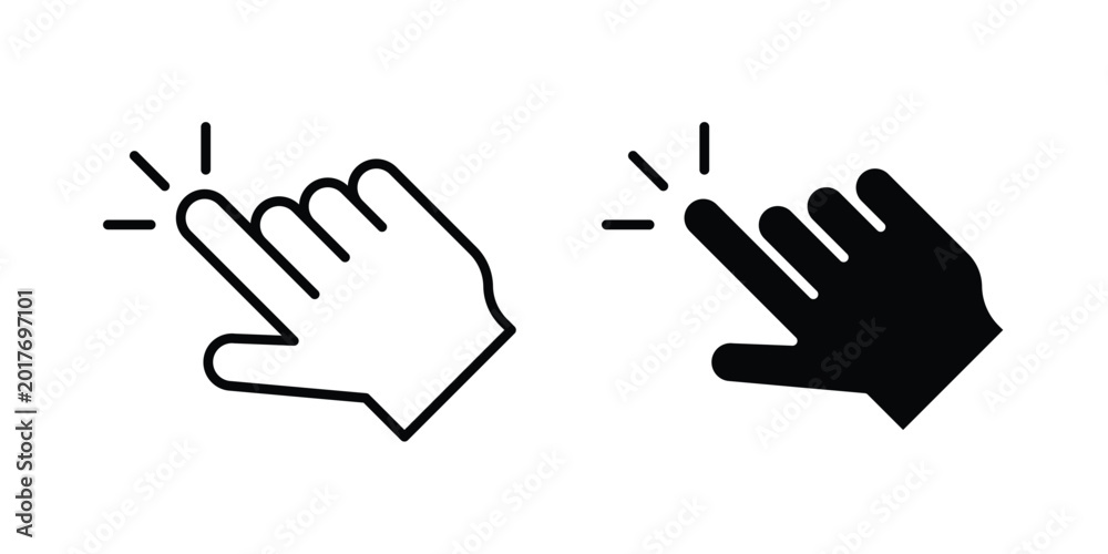Fototapeta premium Hand click icon and symbol series vector illustration