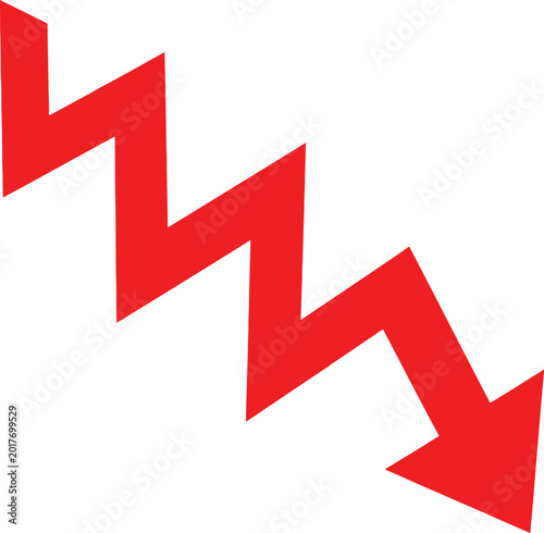 Red downward zigzag arrow icon Vector Free Download Red downward zigzag arrow icon Vector - GFXLoad