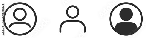 User profile avatar vector illustration set, social media profile photo and account identity icons for digital interface design.