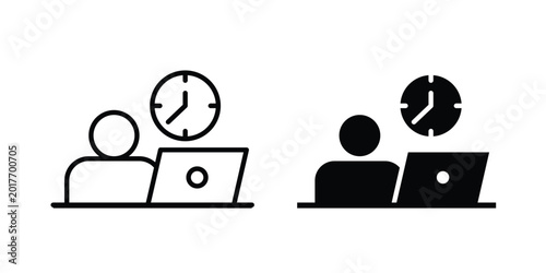 Foto Office hours icon and symbol series vector illustration