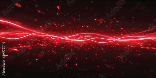 Принти на полотні A dynamic abstract red background loop features a fractal flame pattern where fi
