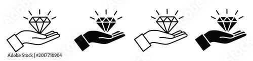 Fotografie Hand holding diamond vector illustration representing protection insurance luxury investment wealth security and valuable asset financial protection concept