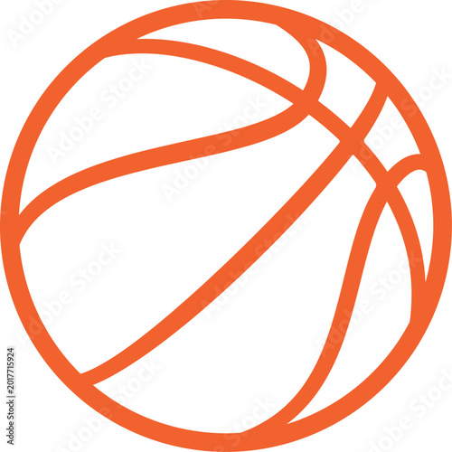 Cuadro en lienzo Basketball isolated on a white background