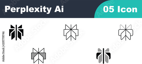 Canvas Print Perplexity AI Search Engine Intelligent Assistant Modern Symbol Icon Set for Tec