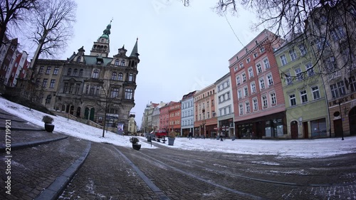 Old town in kłodzko winter cloudy day