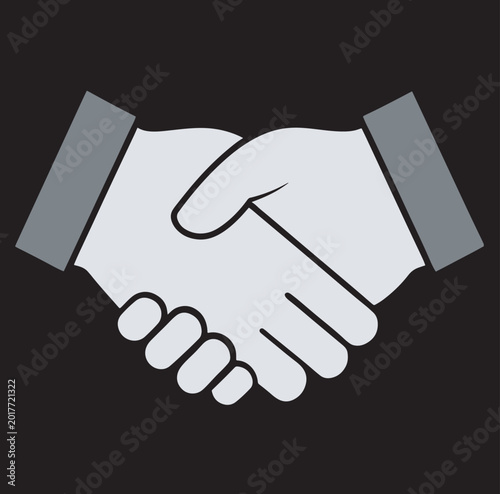 handshake between two businessmen, hand shake silhouette vector art illustration.