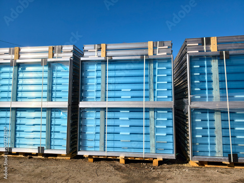 Bild auf Leinwand Transparent noise barriers reduce traffic sound near highways