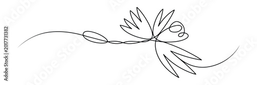 Minimalist black and white line of a blossoming flower line black and white petals