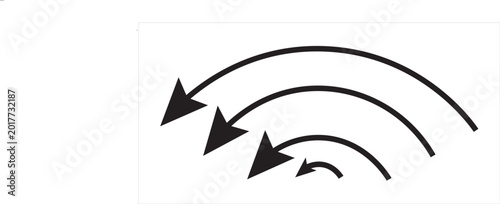 Various bold brush drawn curved arrows. Collection doodle marker thick arrows in different directions. Hand drawn vector direction pointers. Curved and wavy brush strokes with scratches.