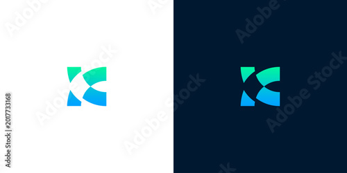 Tableau sur toile Abstract letter K logo design, modern graphic identity, creative initial symbol